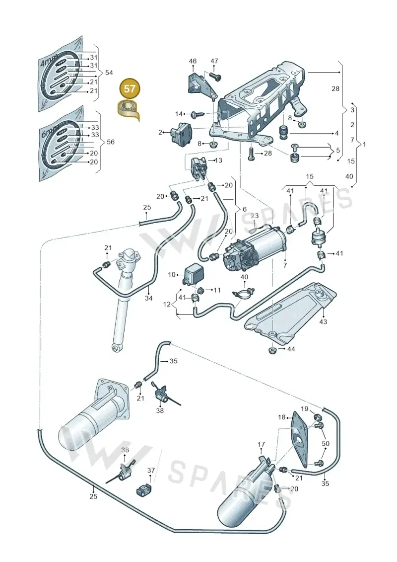 D422S25A2 — Audi RS6 Avant (2019-) diagram 435616300, position 57
