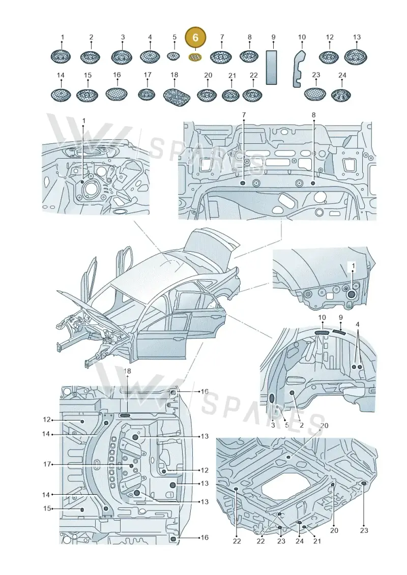 D422S25A2 — Audi A8L (2017-2022) diagram 838803350, position 6