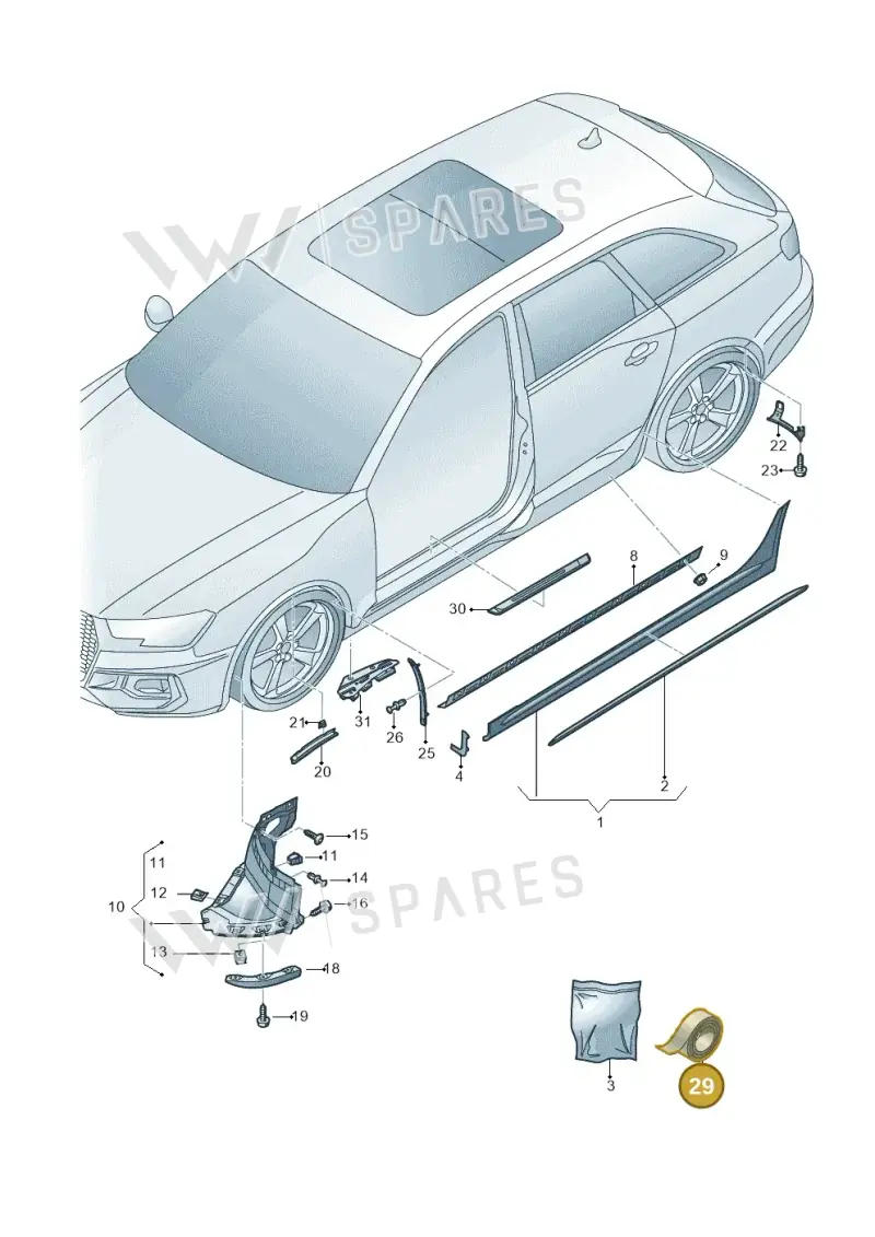 D438515A1 — Audi RS4 Avant (2017-) diagram 438853000, position 29
