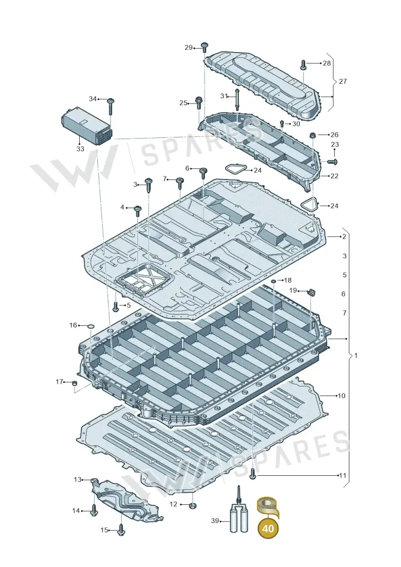D450P00M2 — Audi Q8 e-tron (2018-2020) diagram 586915550, position 40