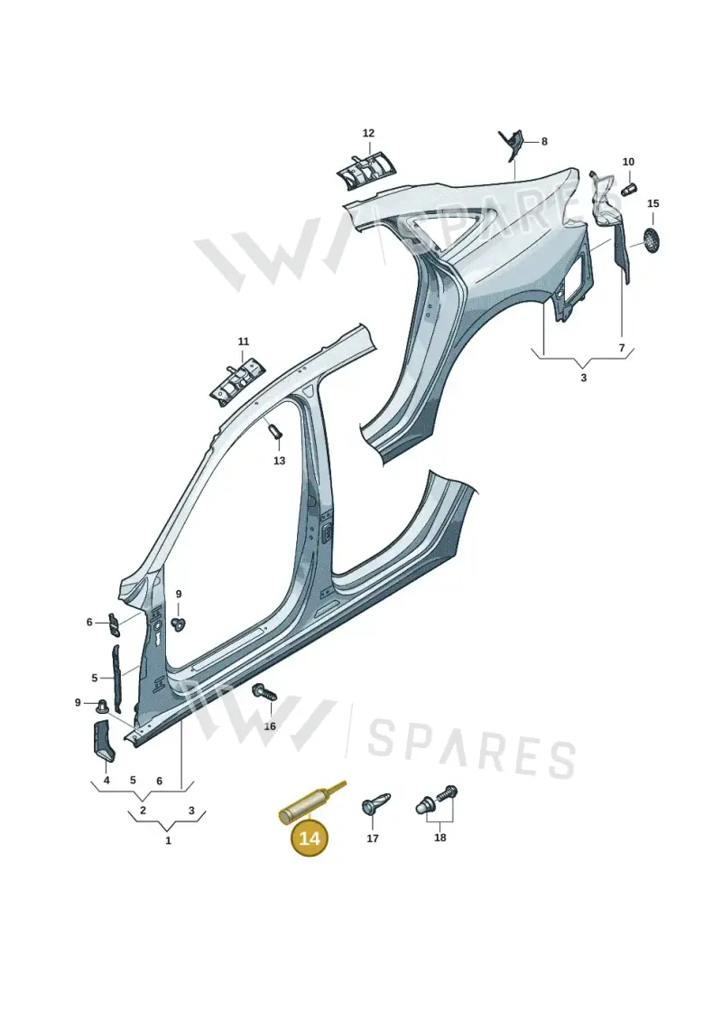 D506110A1 — Audi A5 Limousine (2024-2025) diagram 8wh809050, position 14