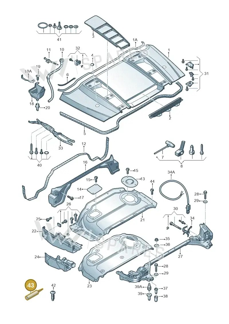 DA001730A2 — Audi R8 qu. 5.2 (2012-2015) diagram 618825700, position 43