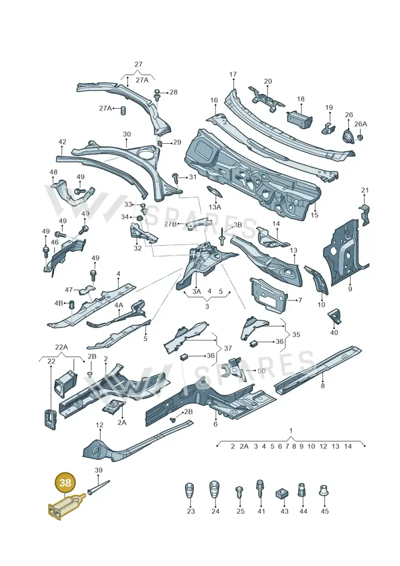 DA001730A2 — Audi A7 Sportback (2014-2018) diagram 711803000, position 38
