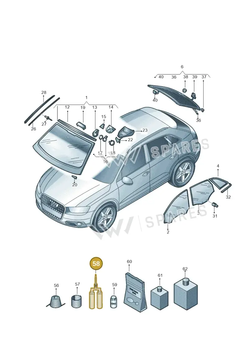 DH009100A2 — Audi Q3 1.4 (2016-) diagram 728845000, position 58