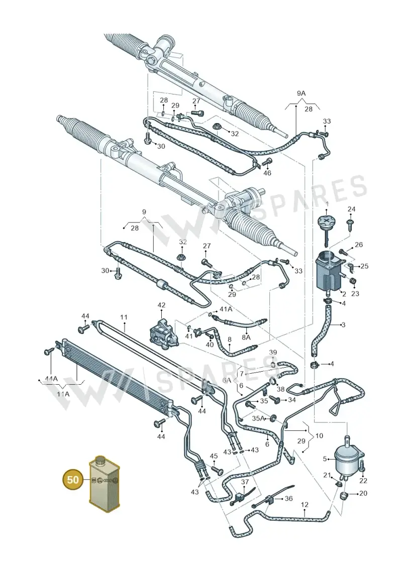 G004000M7 — Audi A8L qu. 3.0 TDI (2013-2018) diagram 696422700, position 50