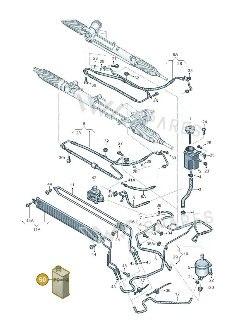 G004000M8 — Audi A8L qu. 3.0 TDI (2013-2018) diagram 696422700, position 50