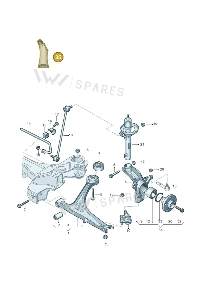G052735A2 — Audi TT Coupe/Roadster (2002-2006) diagram 278407050, position 35