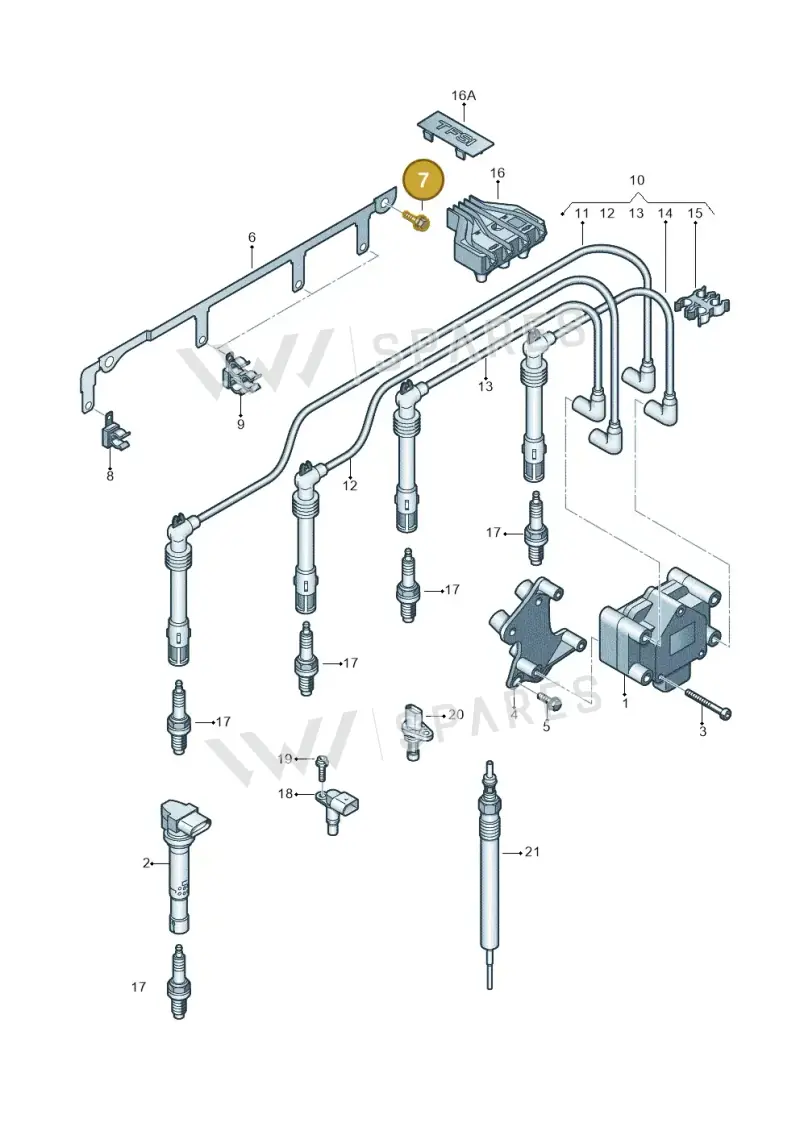 N01021232 — Audi A3 Sportback (2008-2013) diagram 646905000, position 7
