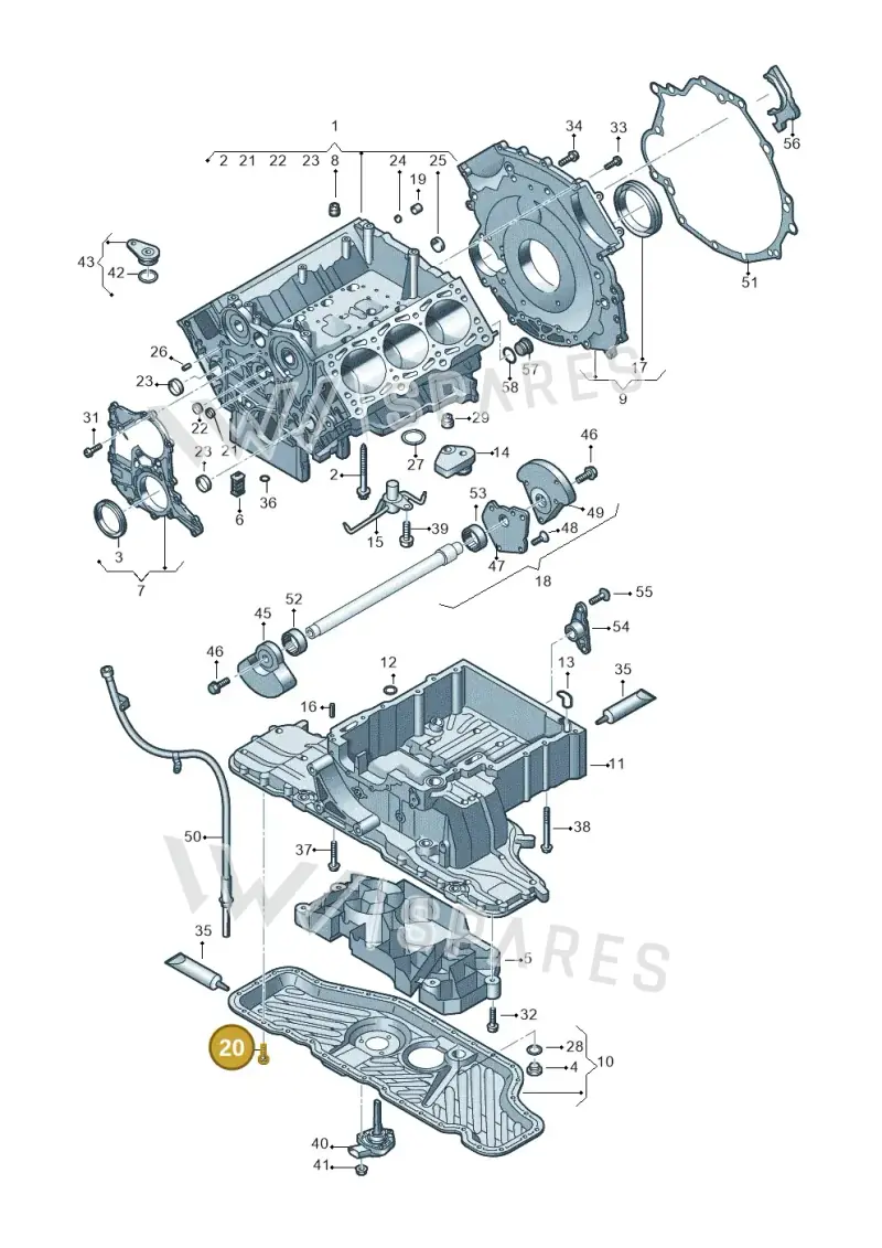 N01021725 — Audi Q7 qu. 3.0 TDI (2009-2015) diagram 448103300, position 20