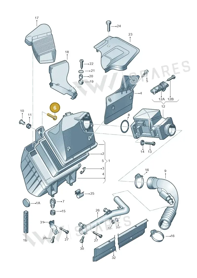 N01022012 — Audi A4     F>8D-W-.. (1995-1997) diagram 195133280, position 6