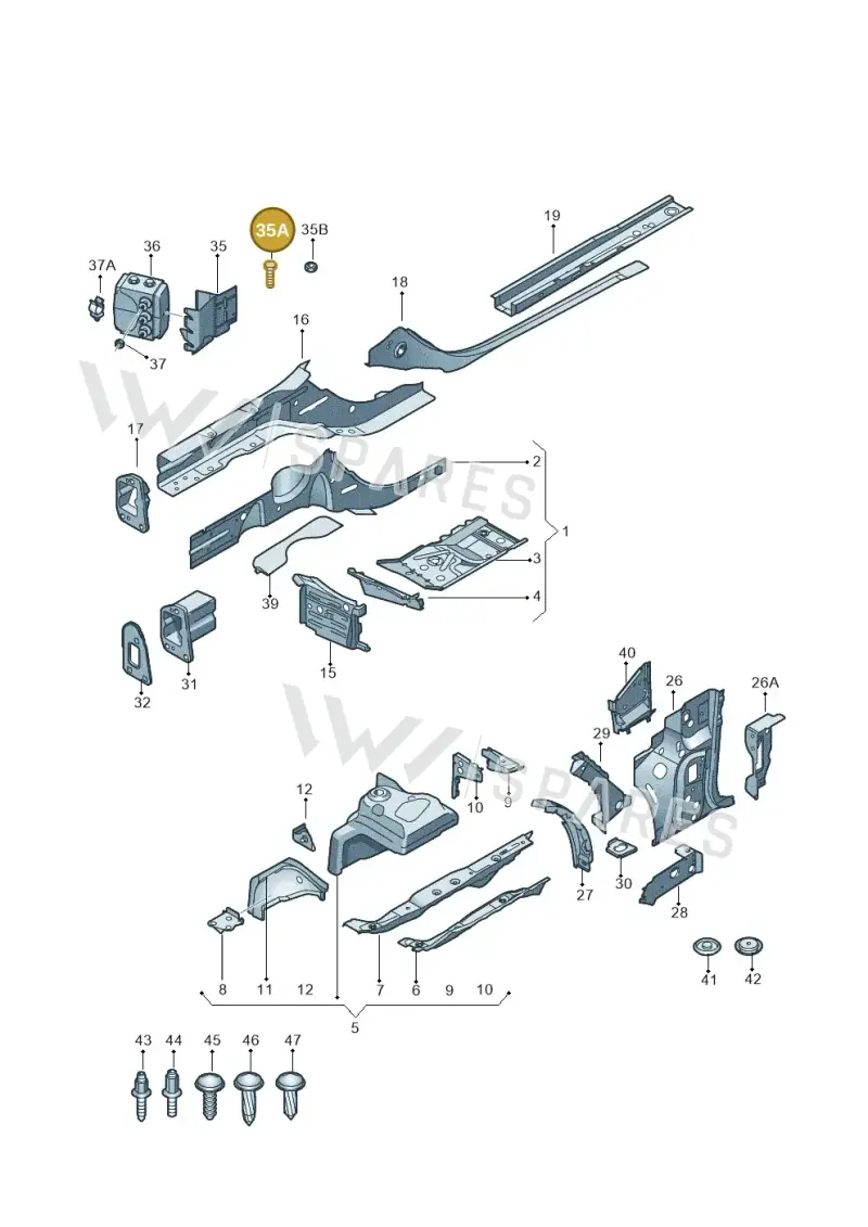 N01024232 — Audi A5 Cabrio 2.0 (2011-2017) diagram 620803000, position 35A
