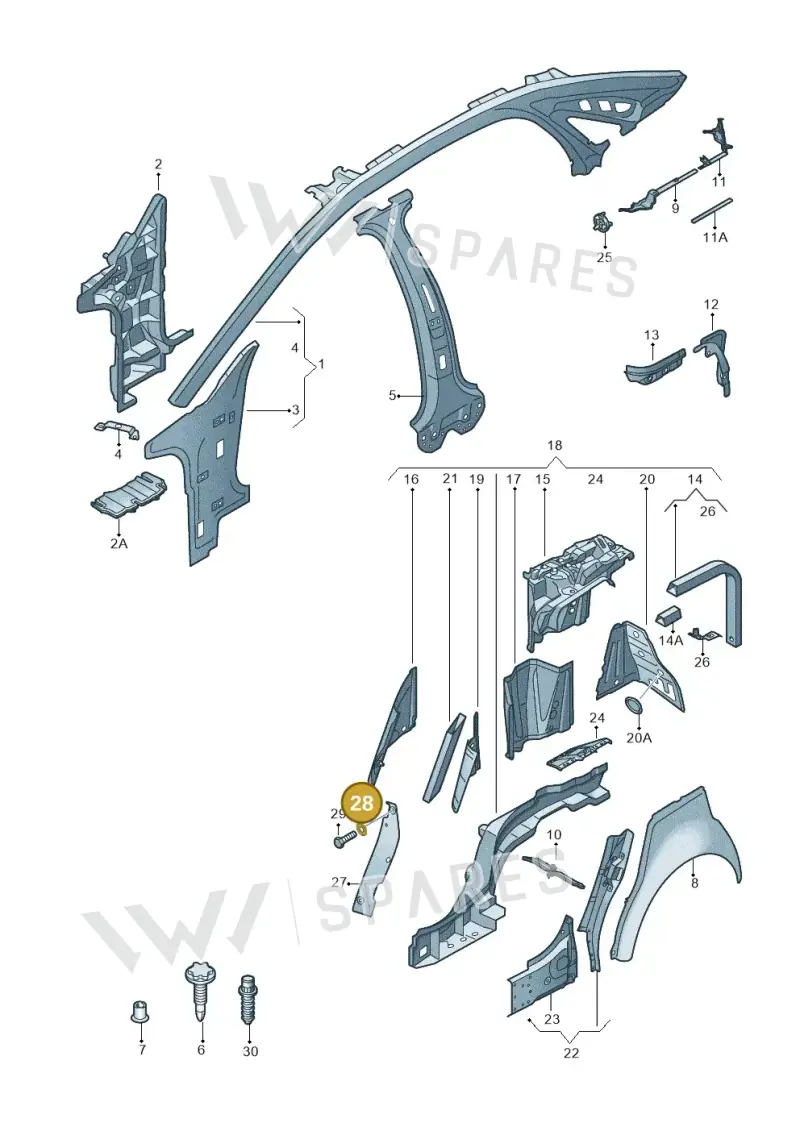 N01024232 — Audi A8L qu. 3.0 TDI (2013-2018) diagram 696809000, position 28