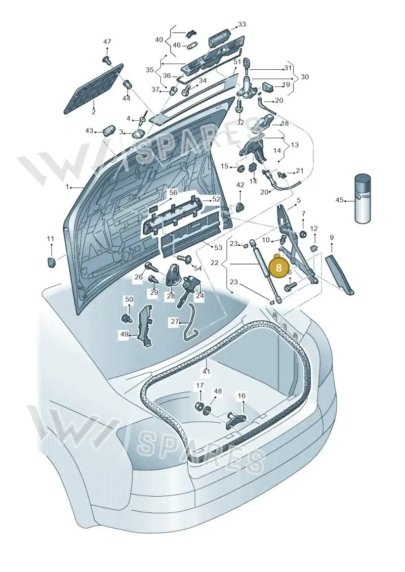 N0111165 — Audi A4/S4 Cabrio./qu. (2002-2006) diagram 273827100, position 8