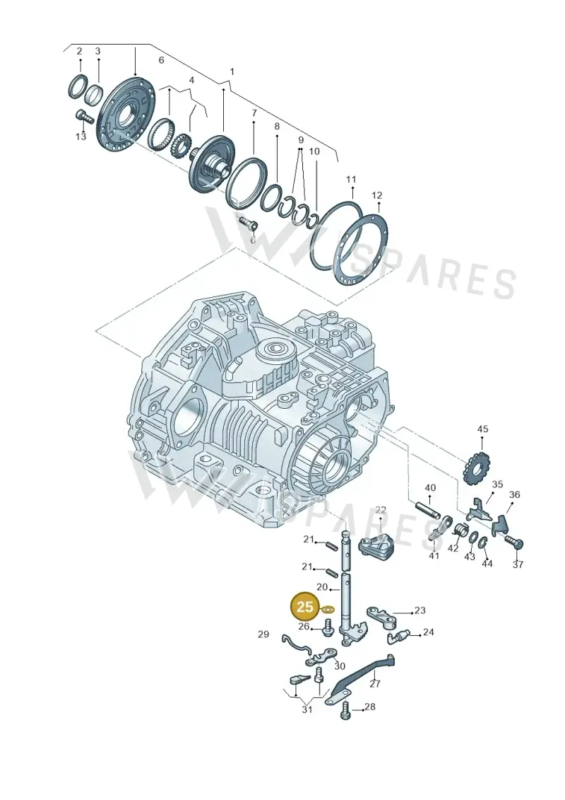 N0115501 — Audi A3/S3/QUATTRO (2000-2003) diagram 167321550, position 25