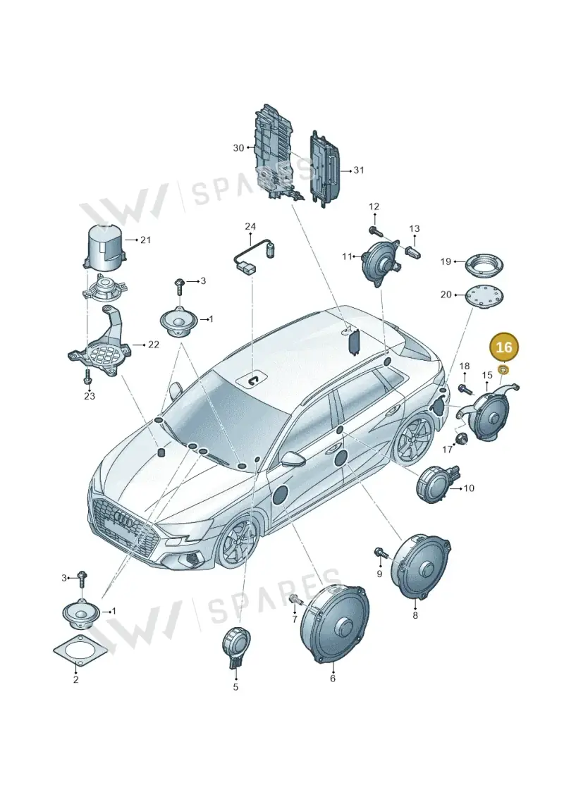N01166620 — Audi A3 Sportback (2019-2021) diagram 596036360, position 16