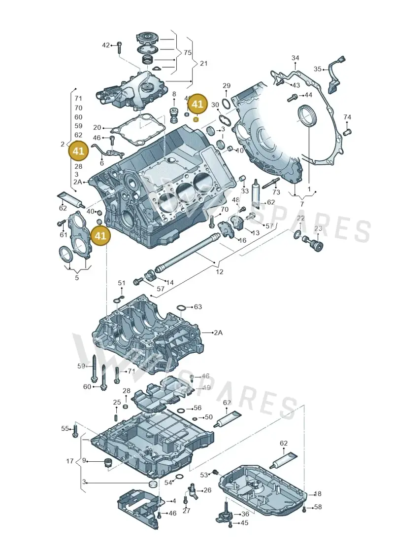 N0119047 — Audi A8L qu. 3.0 TDI (2013-2018) diagram 771103050, position 41