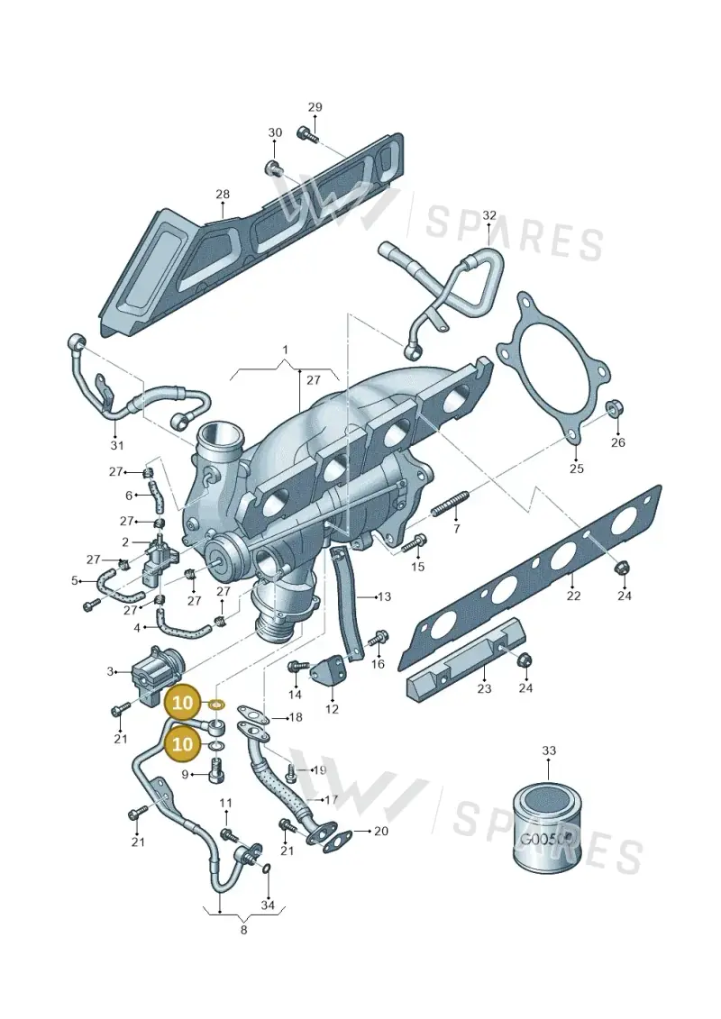 N0138514 — Audi A8L qu. 3.0 TDI (2013-2018) diagram 647145600, position 10