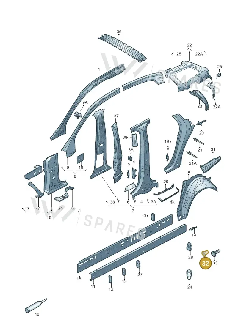 N0140325 — Audi RS6 Avant (2013-2018) diagram 717809100, position 32