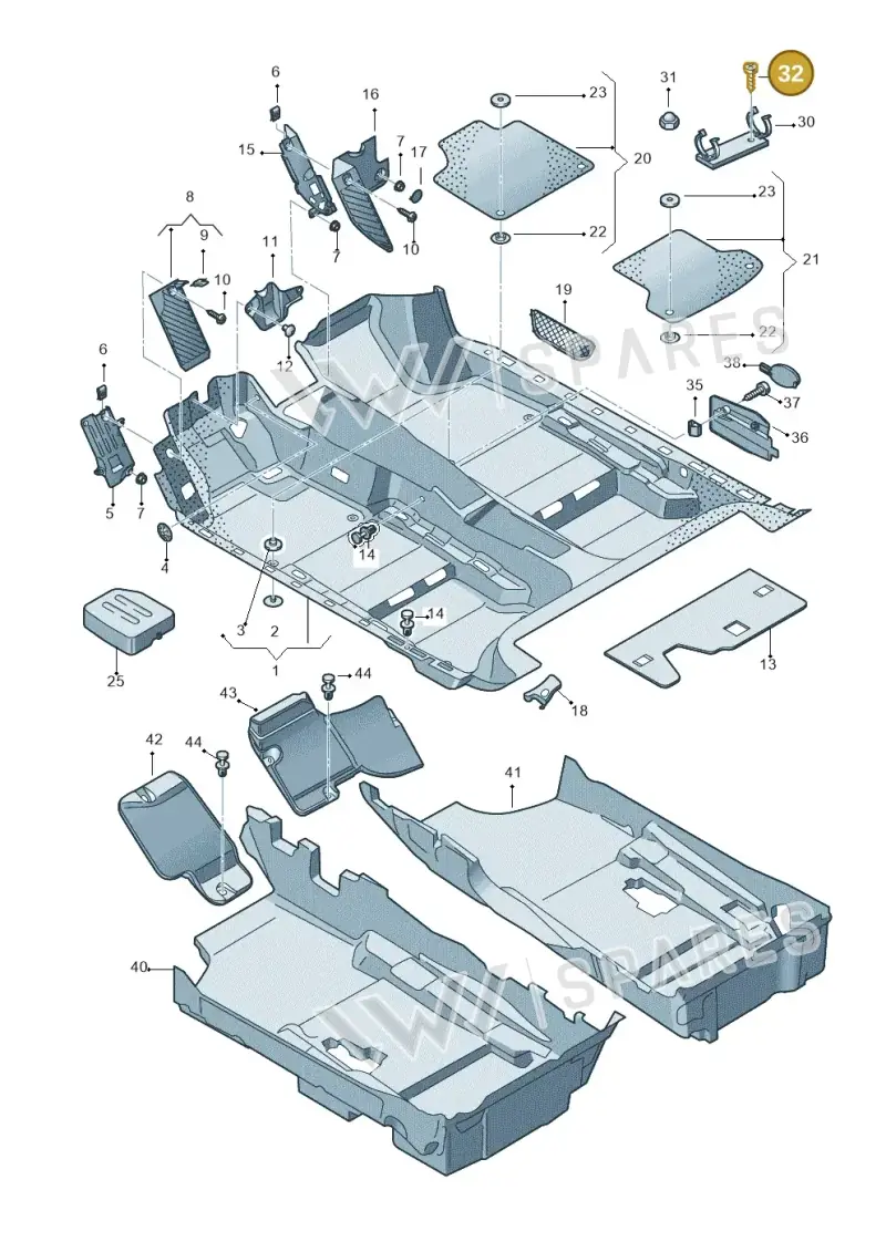 N01413319 — Audi TTS Coupe 2.0 (2010-2014) diagram 412863000, position 32