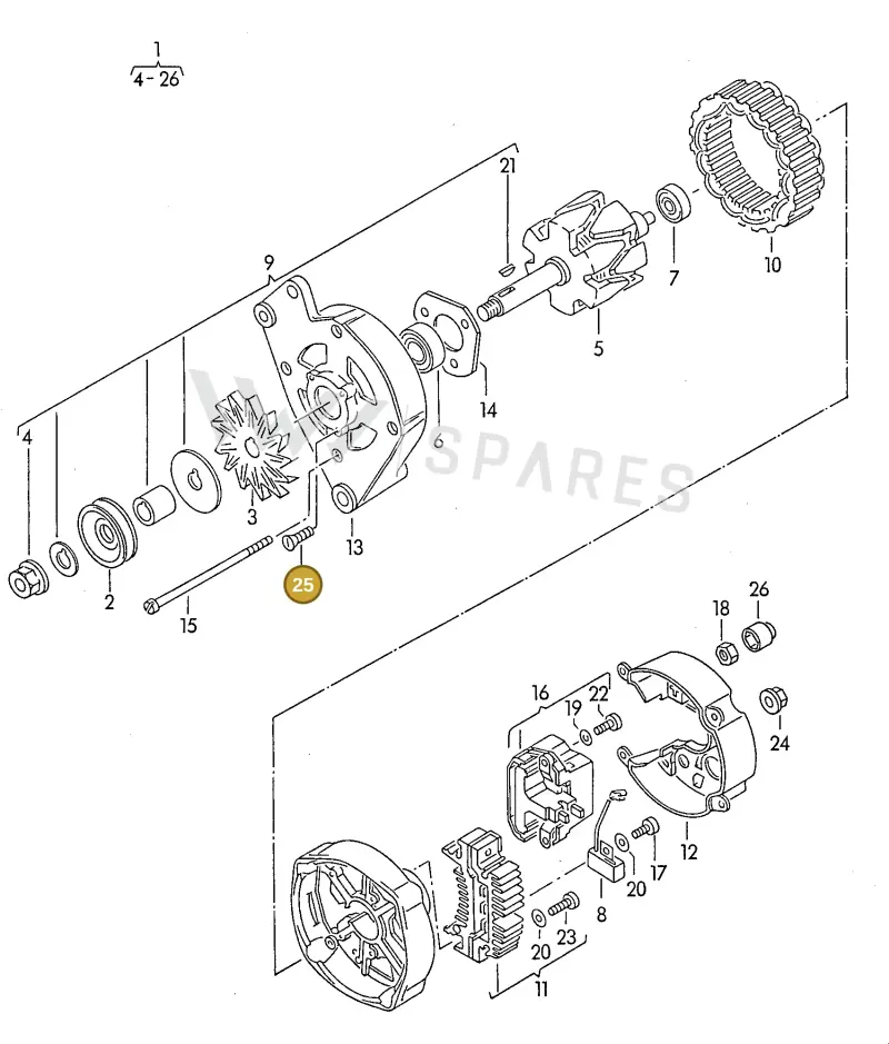 N0142122 — Audi 90                93 (1992-1993) diagram 117903200, position 25