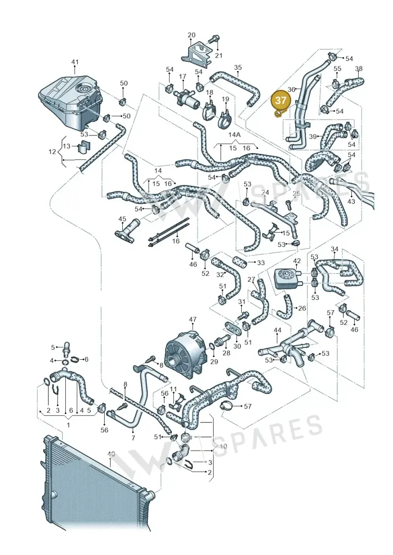 N01470111 — Audi Q7 qu. 3.0 TDI (2009-2015) diagram 493121260, position 37