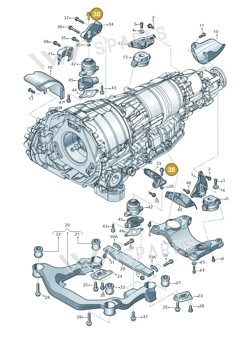 N01472310 — Audi A8/S8/qu. lang    08> (2007-) diagram 291399820, position 38