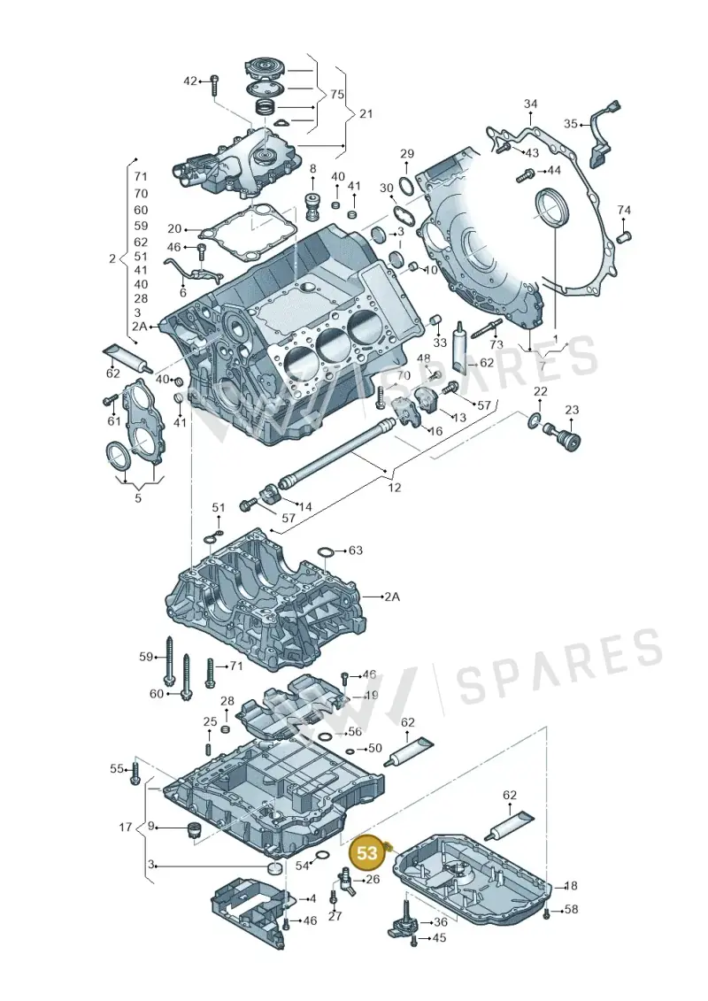 N0160276 — Audi A8L qu. 3.0 TDI (2013-2018) diagram 771103050, position 53
