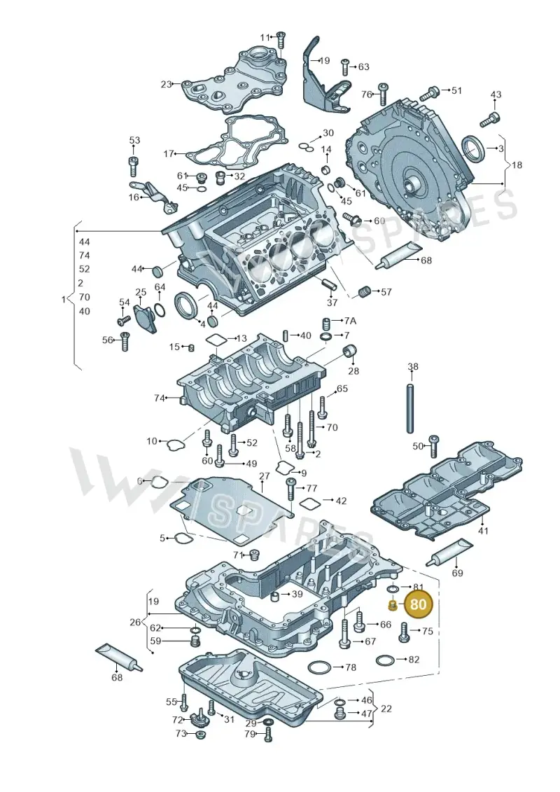 N0160293 — Audi R8 qu. 5.2 (2012-2015) diagram 618103000, position 80