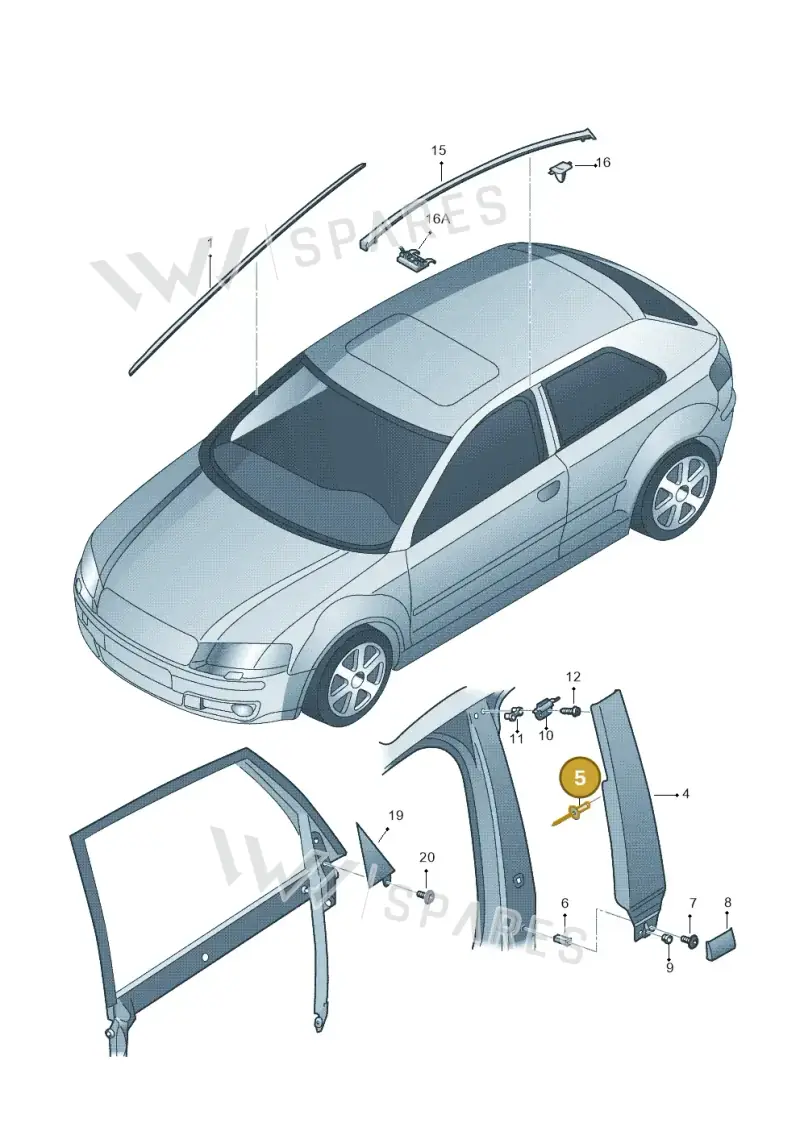 N0161992 — Audi A3/S3/Sportb./qu. 08 (2007-) diagram 412853200, position 5