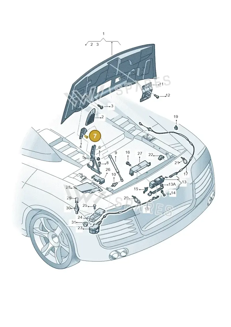 N0162011 — Audi R8 qu. 5.2 (2012-2015) diagram 618827200, position 7