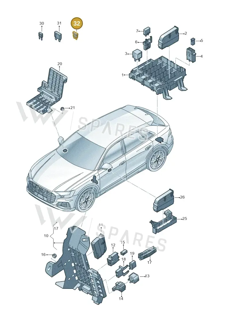 N01713119 — Audi RS Q8 Quattro (2019-) diagram 429937000, position 32
