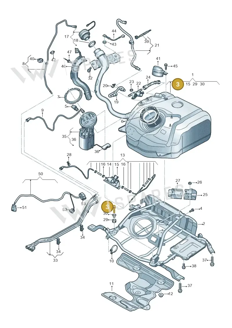 N0195315 — Audi A3 Sportback (2016-2020) diagram 890201300, position 3
