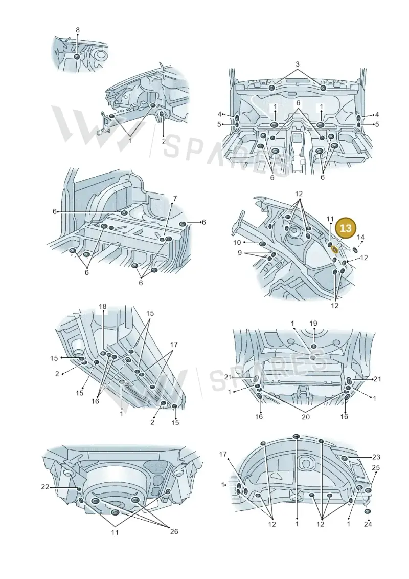 N0200271 — Audi TT Coupe/Roadster (2002-2006) diagram 194803350, position 13