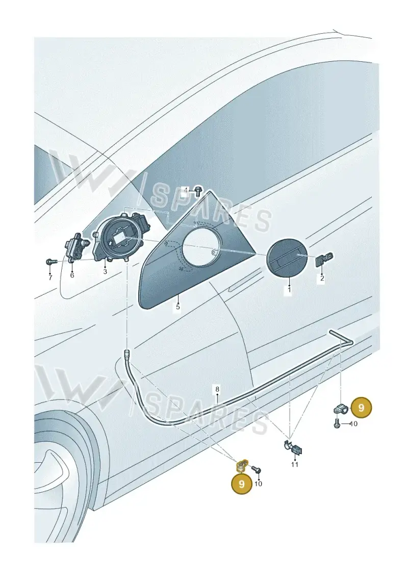 N0206017 — Audi R8 Spyder (2015-2024) diagram 872809900, position 9