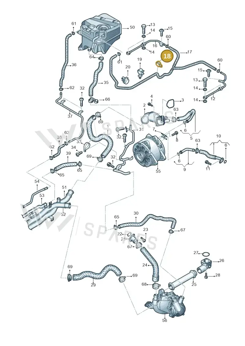 N0206208 — Audi R8 qu. 5.2 (2012-2015) diagram 618121400, position 18