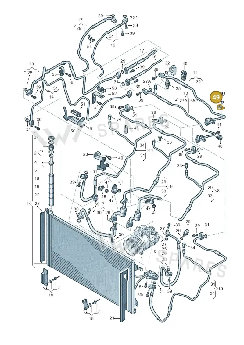 N0206406 — Audi Q7 qu. 3.0 TDI (2009-2015) diagram 274820450, position 49