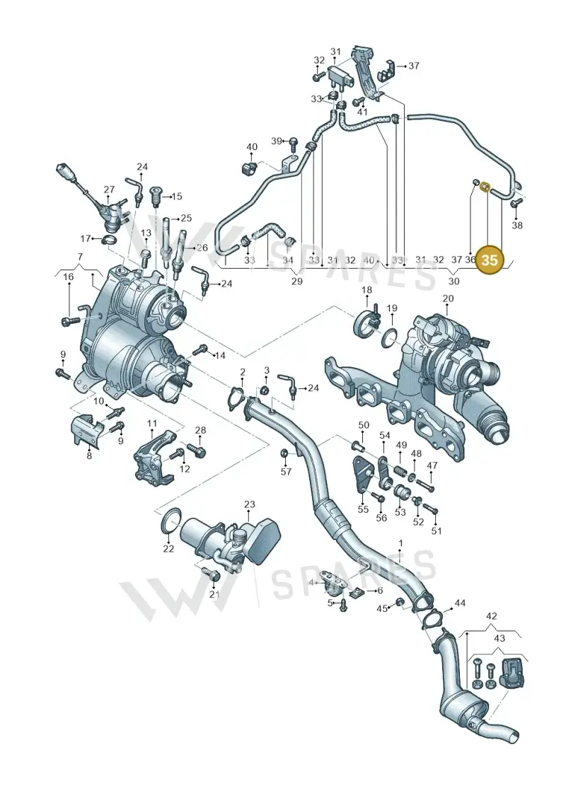 N0210222 — Audi Q5 qu. 2.0 TDI (2012-2017) diagram 736253500, position 35