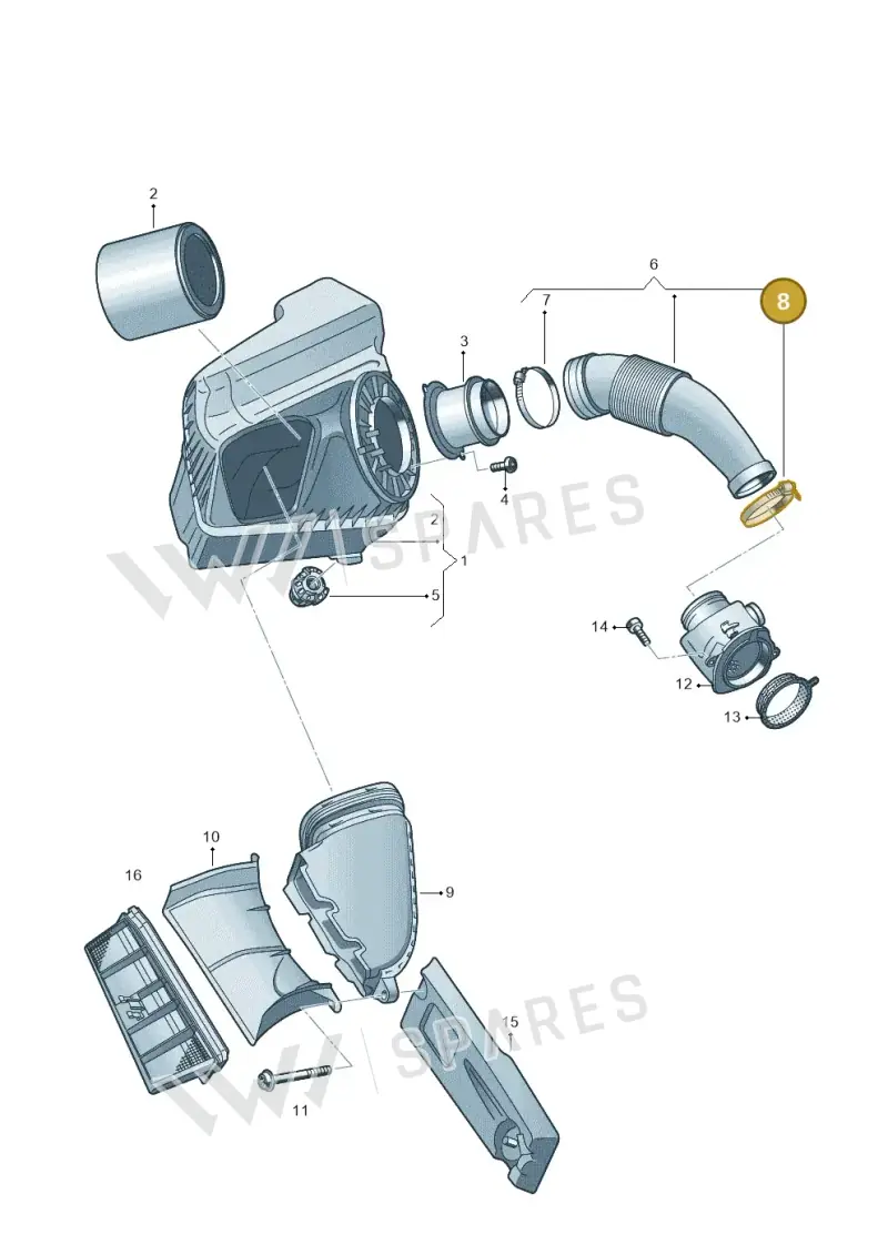 N0245046 — Audi A6 Av. qu. 3.0 (2012-2018) diagram 711129020, position 8