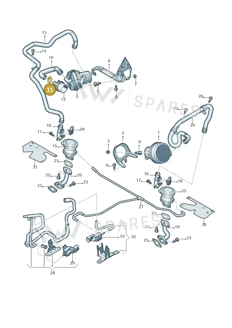 N0245076 — Audi R8 qu. 5.2 (2012-2015) diagram 618131350, position 11