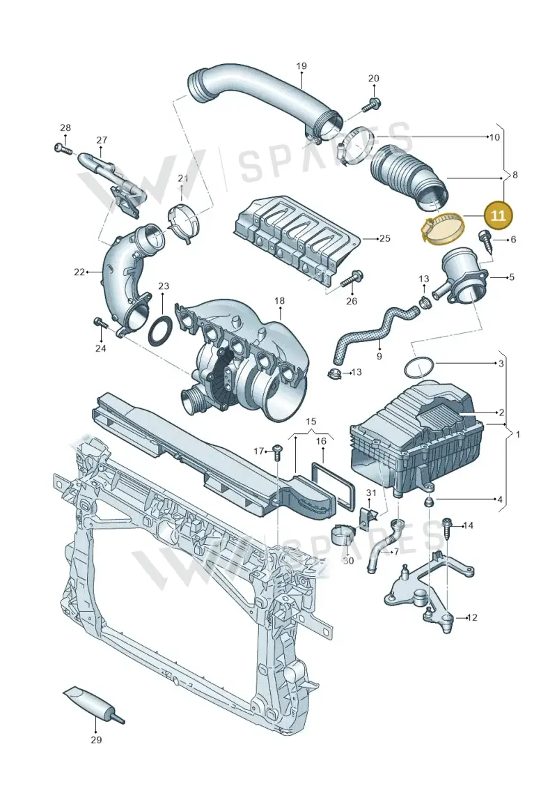 N0245133 — Audi RSQ3 Sportback (2019-2024) diagram 898133300, position 11