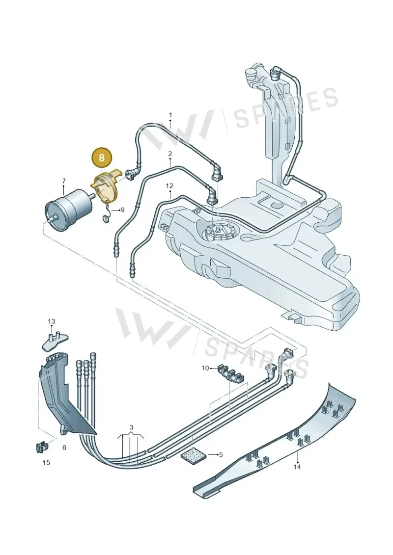 N0245223 — Audi A3/S3/QUATTRO (2000-2003) diagram 194201400, position 8