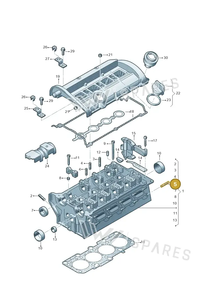 N0443951 — Audi TT Coupe/Roadster (2002-2006) diagram 229103500, position 5