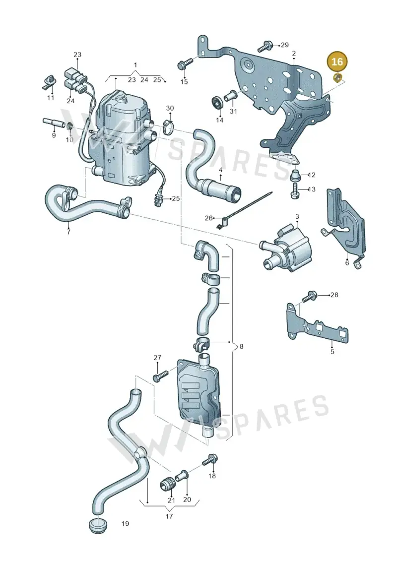N0445113 — Audi Q7 qu. 3.0 TDI (2015-2019) diagram 859261000, position 16