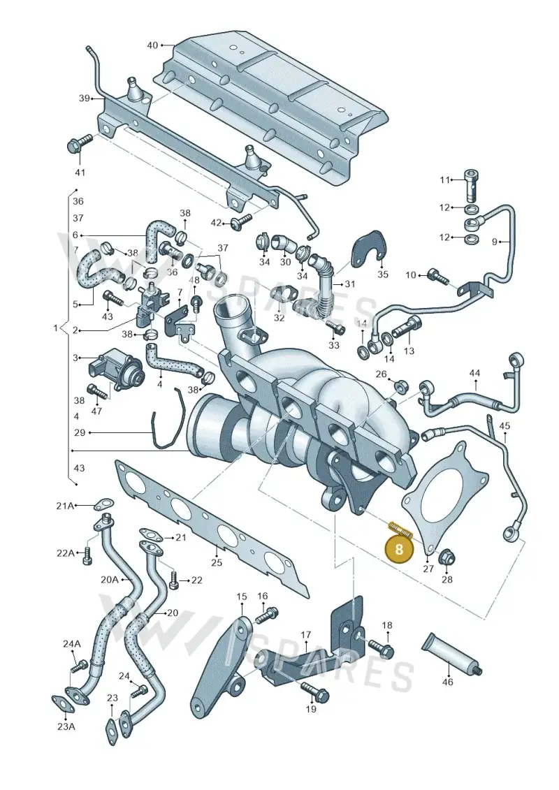 N0445203 — Audi Q3 1.4 (2012-2016) diagram 412145650, position 8