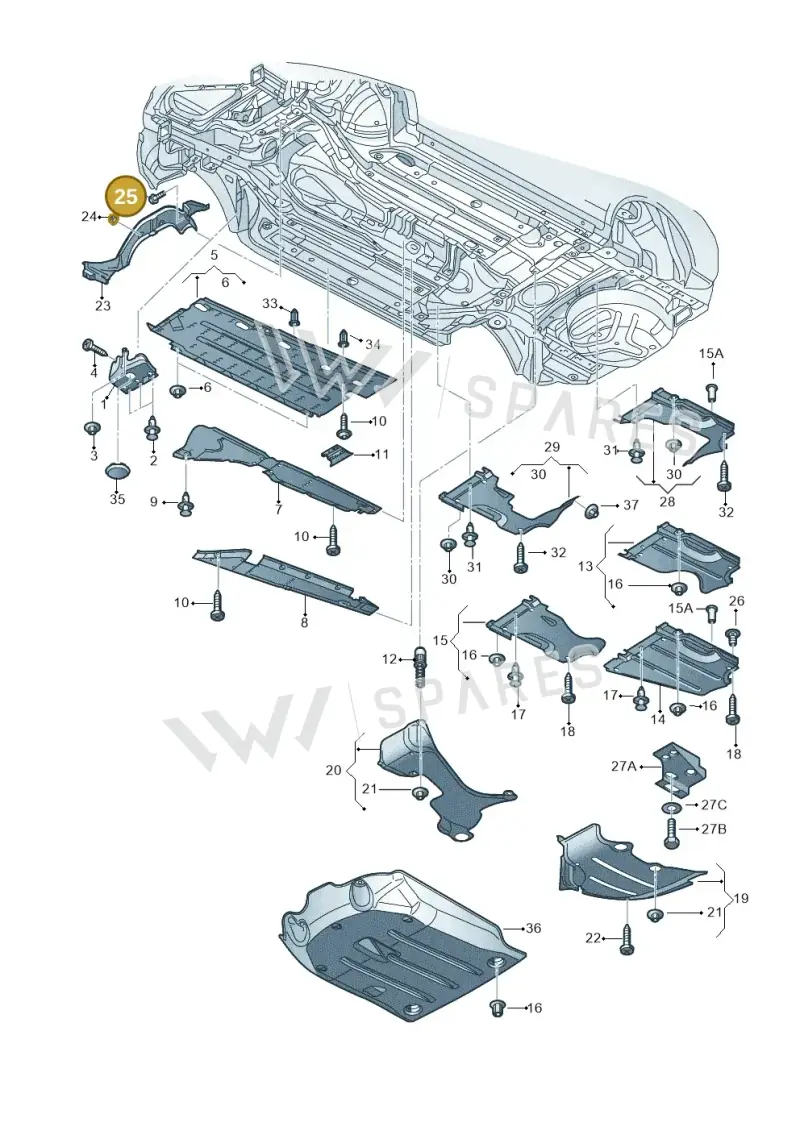 N0901484 — Audi RS4 Cabrio qu.    08> (2007-) diagram 249825100, position 25