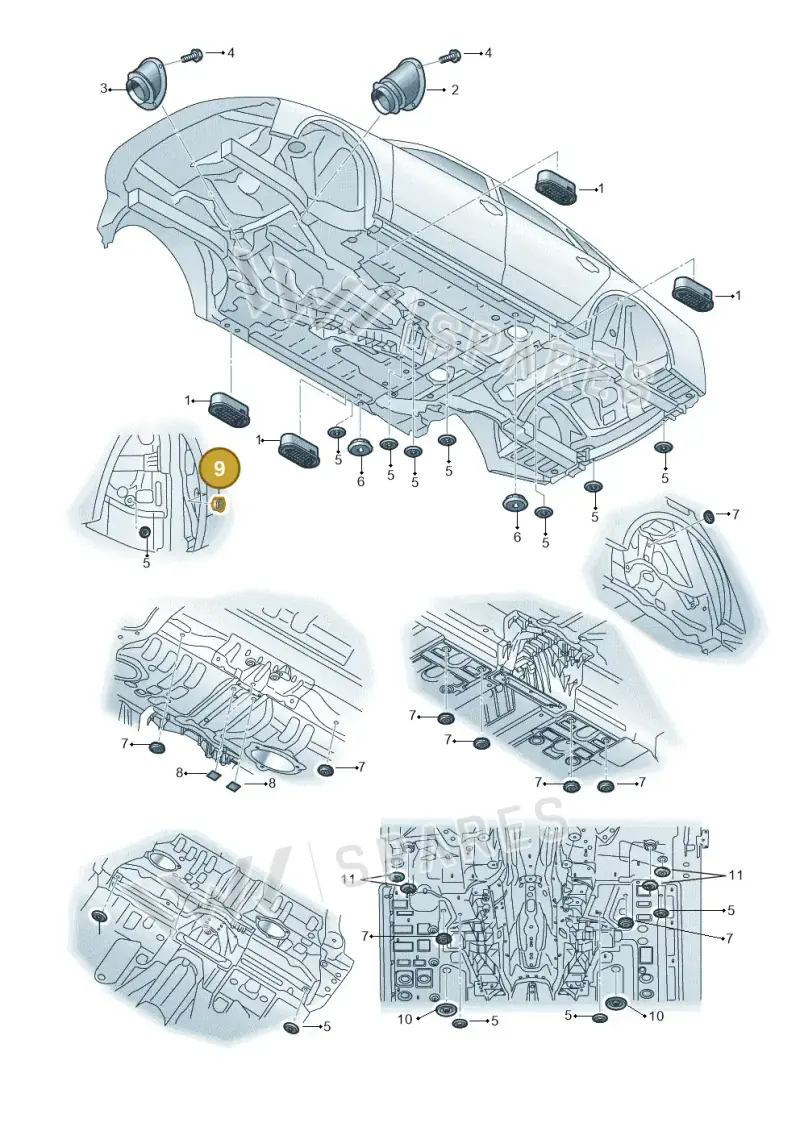 N10041102 — Audi A8L qu. 3.0 TDI (2013-2018) diagram 771803550, position 9