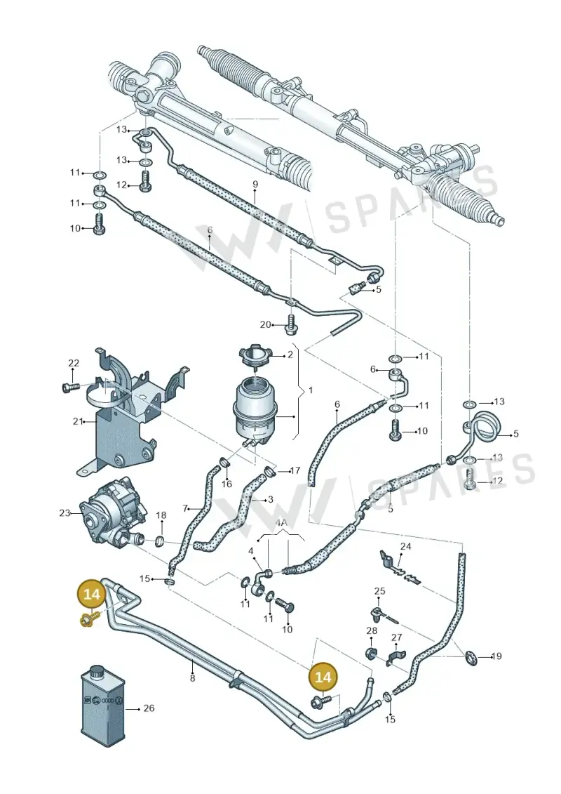 N10063604 — Audi A6 2.7 TDI (2008-2011) diagram 448422500, position 14