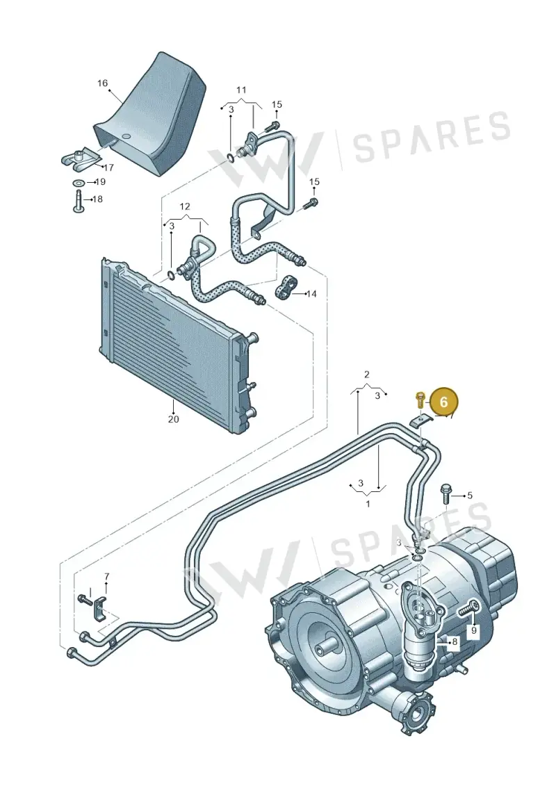 N10063604 — Audi A5 Cabrio 2.0 (2008-2012) diagram 620317500, position 6