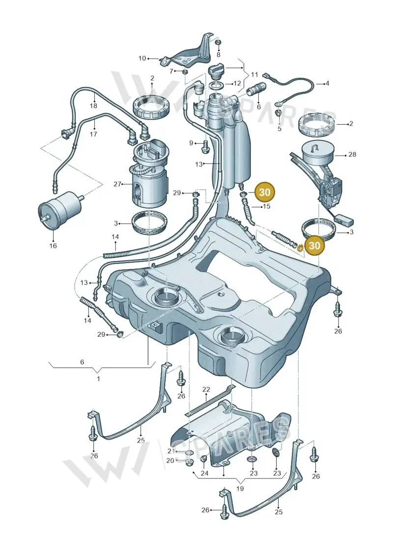 N10084301 — Audi TT Coupe/Roadster (2002-2006) diagram 229201070, position 30