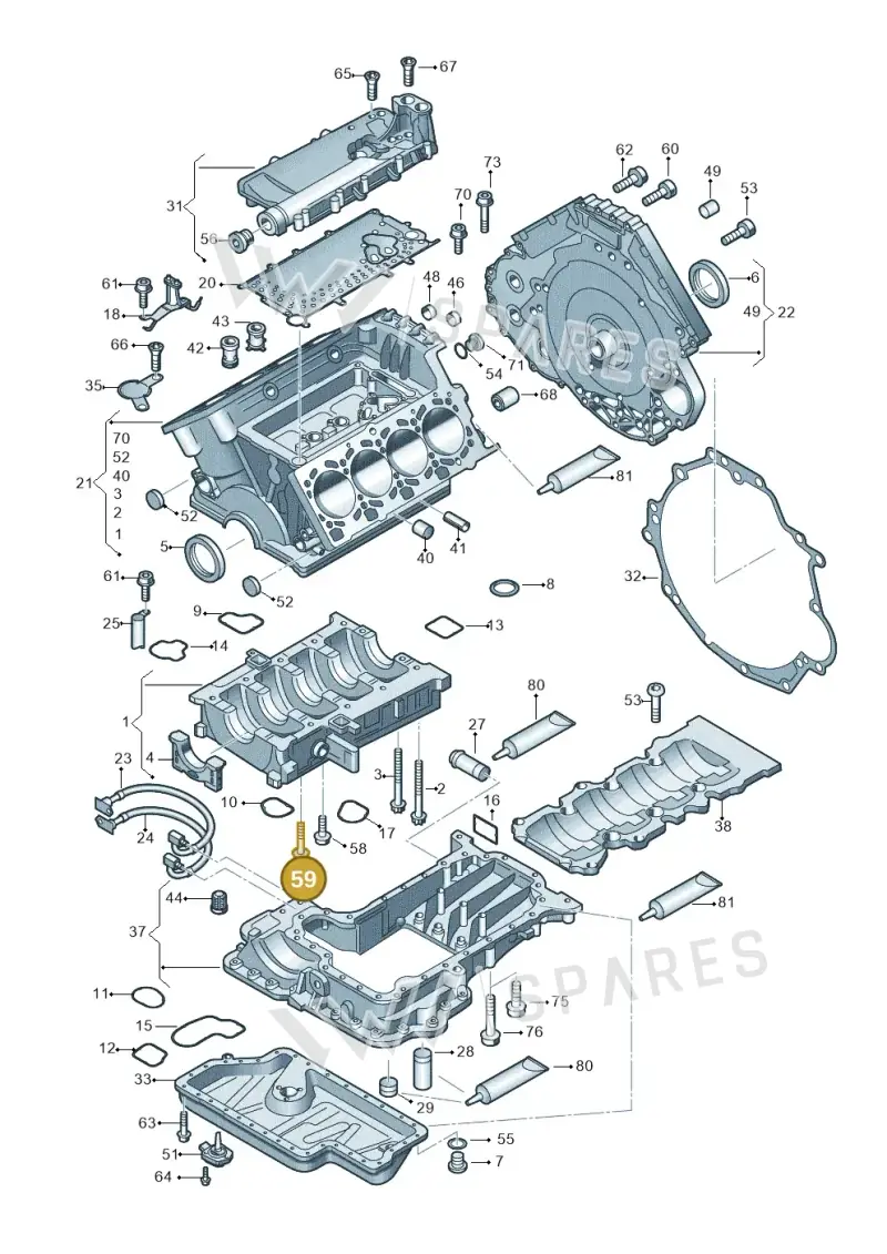 N10102302 — Audi A4/S4/Av./qu. (2001-2004) diagram 247103400, position 59